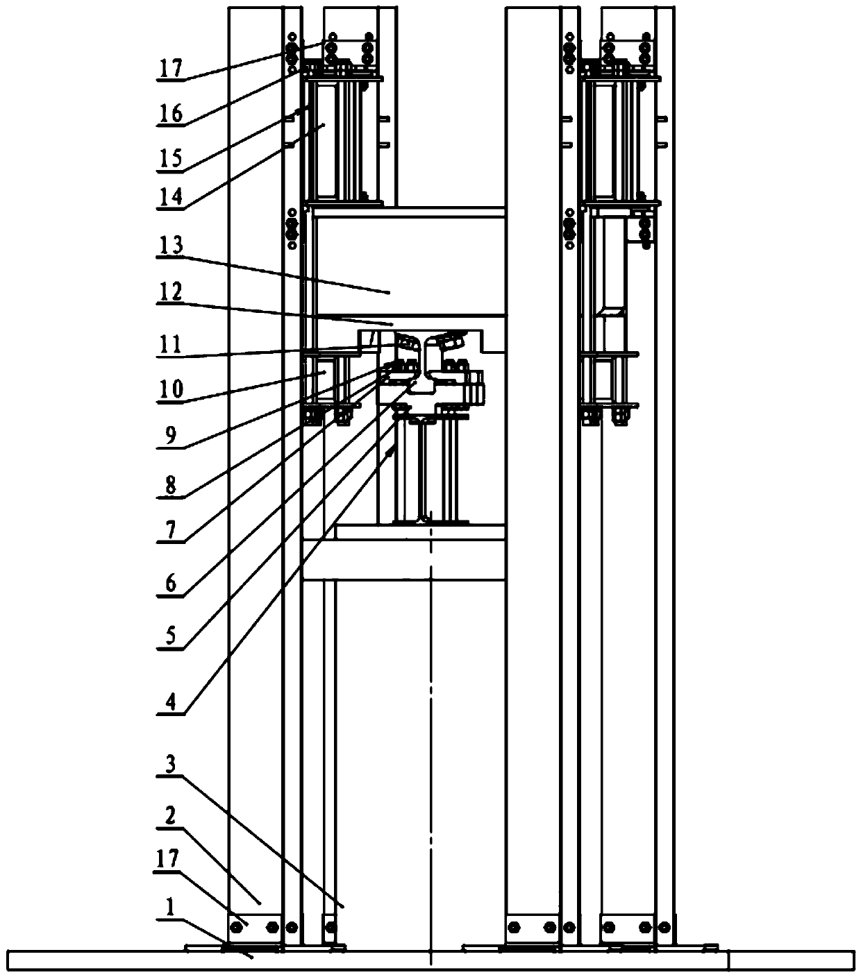 Dynamic and fatigue performance detection device and method for steel rail assembling fastener system