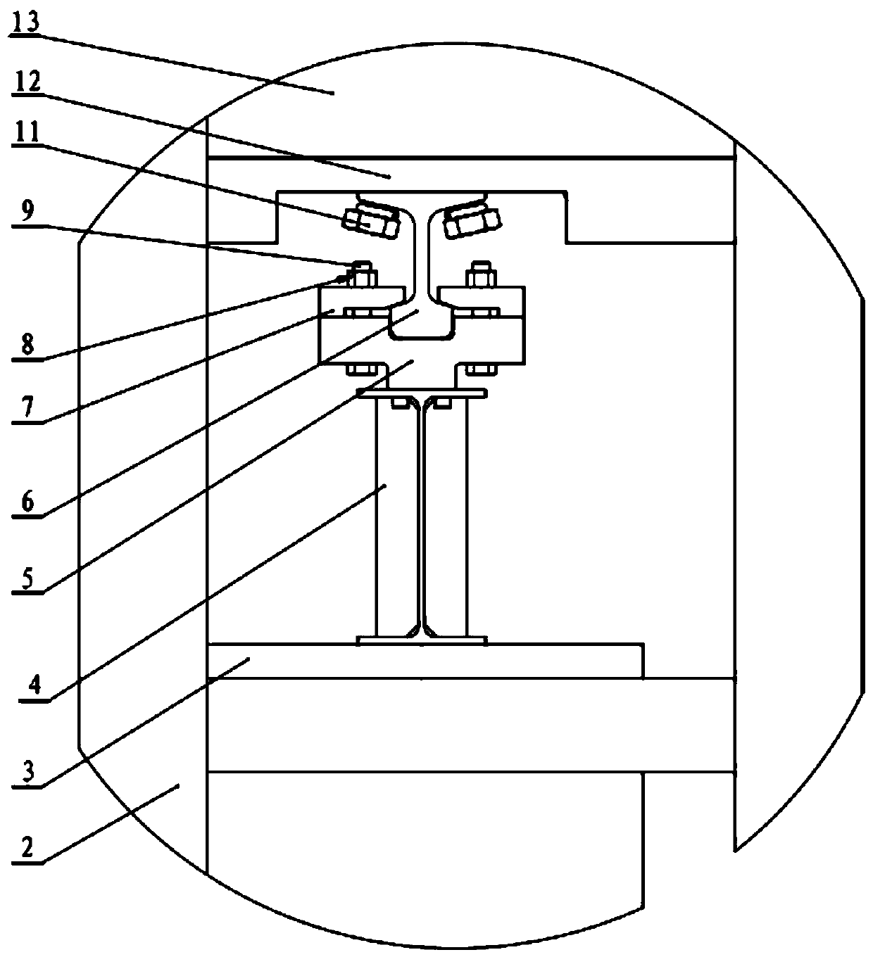 Dynamic and fatigue performance detection device and method for steel rail assembling fastener system