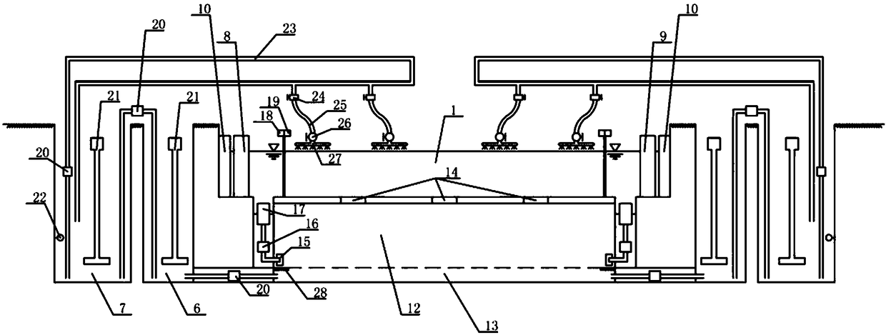 Mobile Gaza wave-making muddy water model test device and method with automatic sand removal function