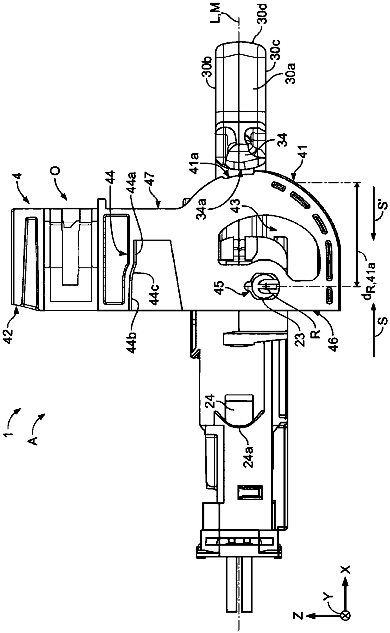 Connector with rotatable locking latch