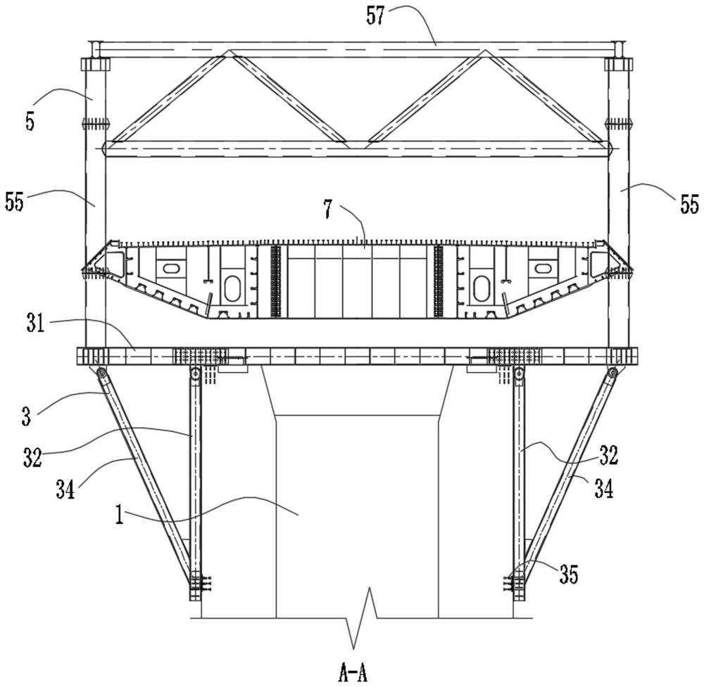 Steel box girder combined type lifting system and construction method thereof