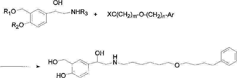 Method for preparing anti-asthmatic medicament of salmeterol