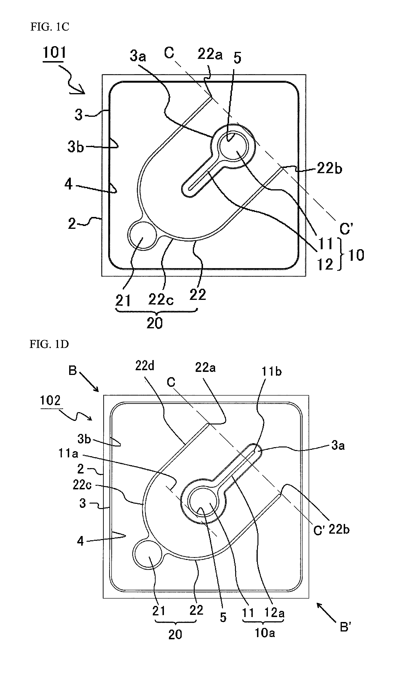 Light emitting element including first electrode with first connecting portion and first extending portion, and second electrode with second connecting portion and two second extending portions