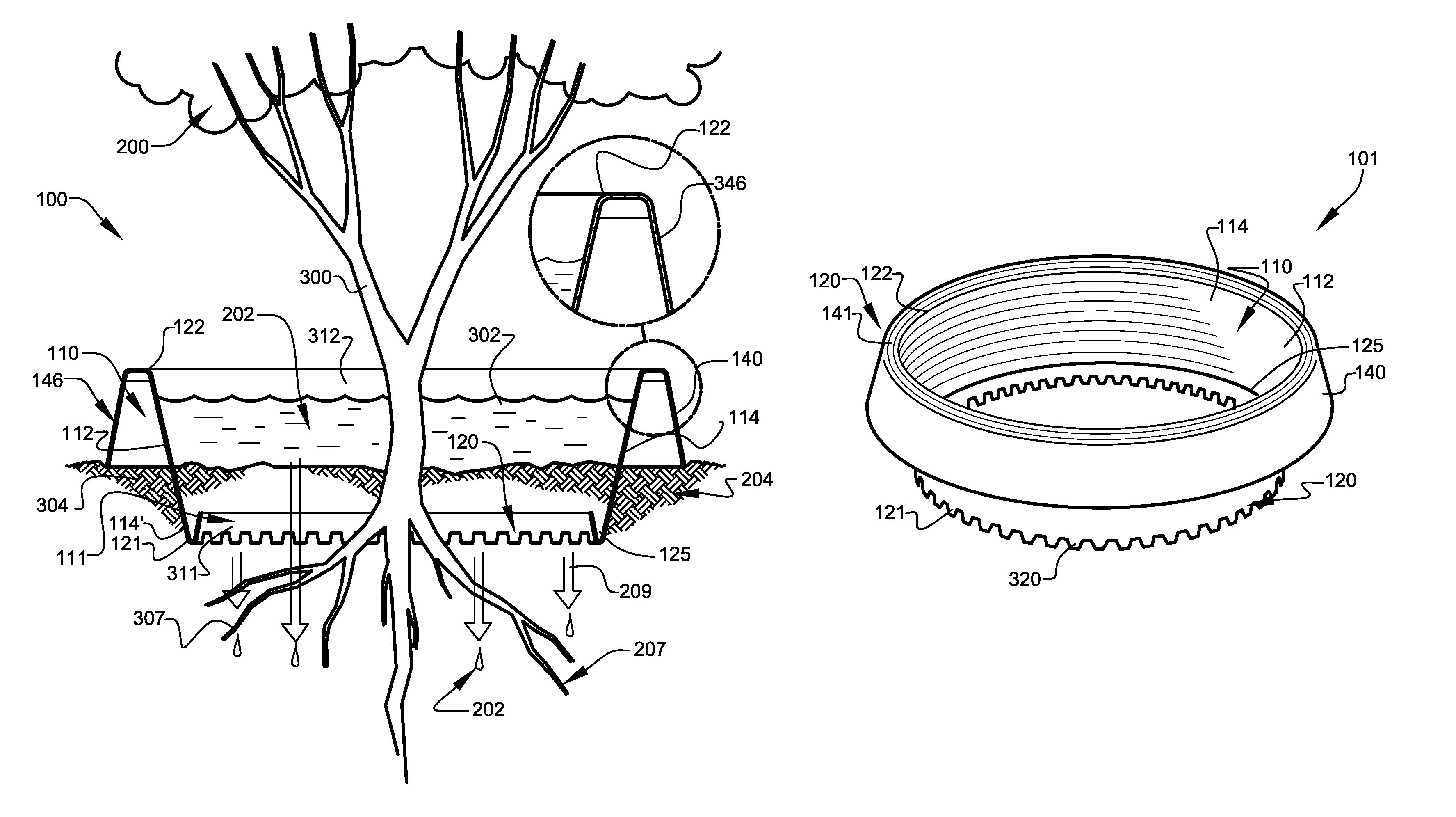 Tree and plant watering systems