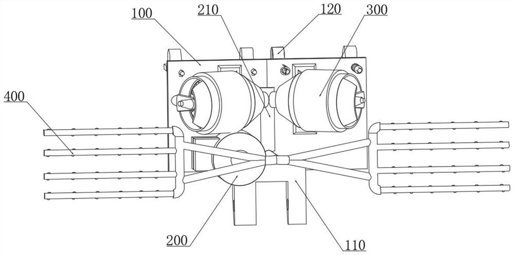 Double-pipeline water and fertilizer sprinkling irrigation unit