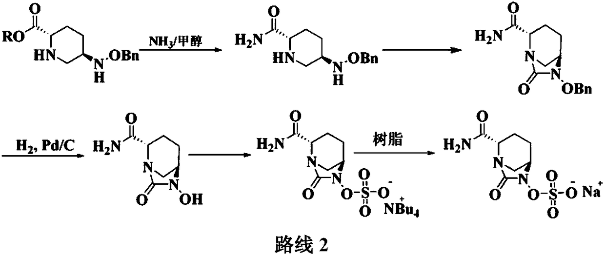 The method for preparing avibactam sodium by one-pot method