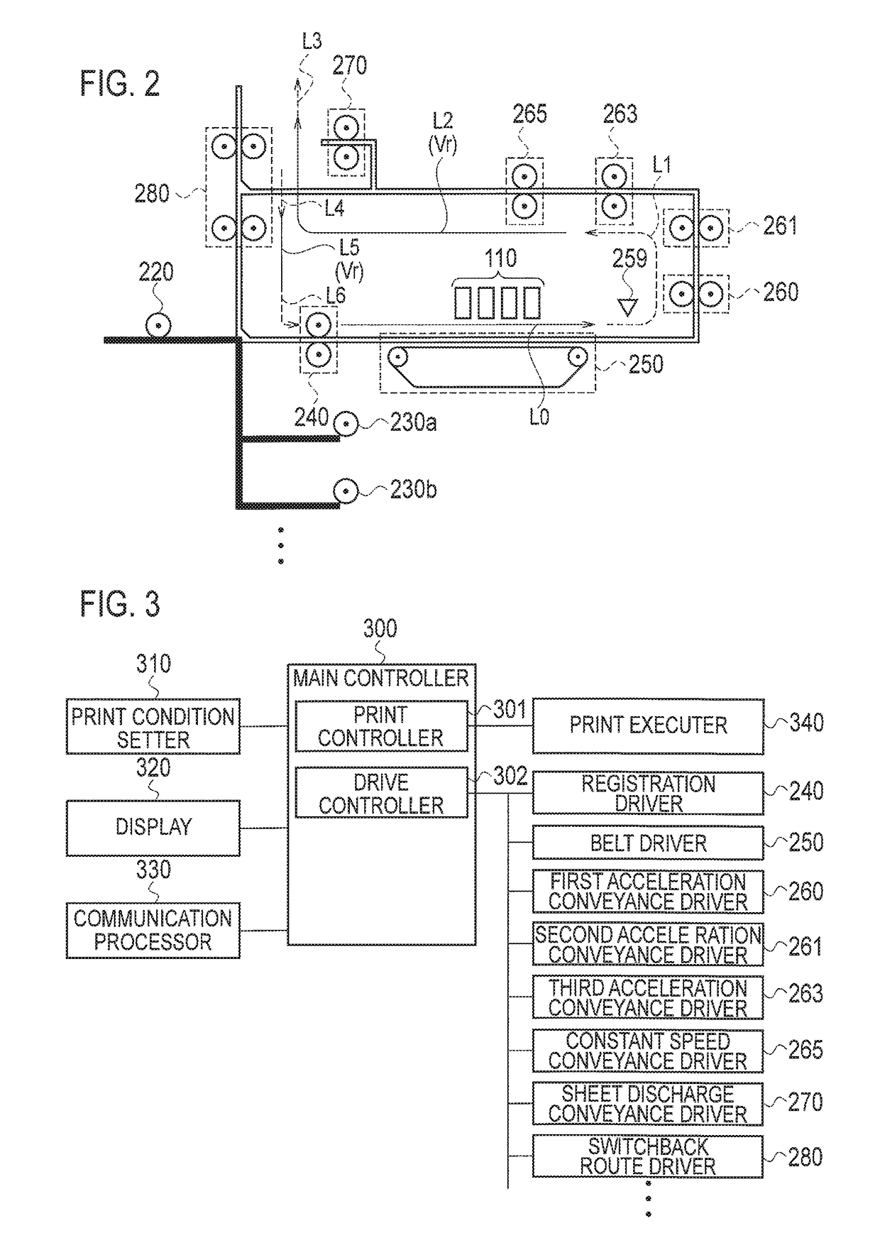 Printer with different conveyance speeds of recording medium