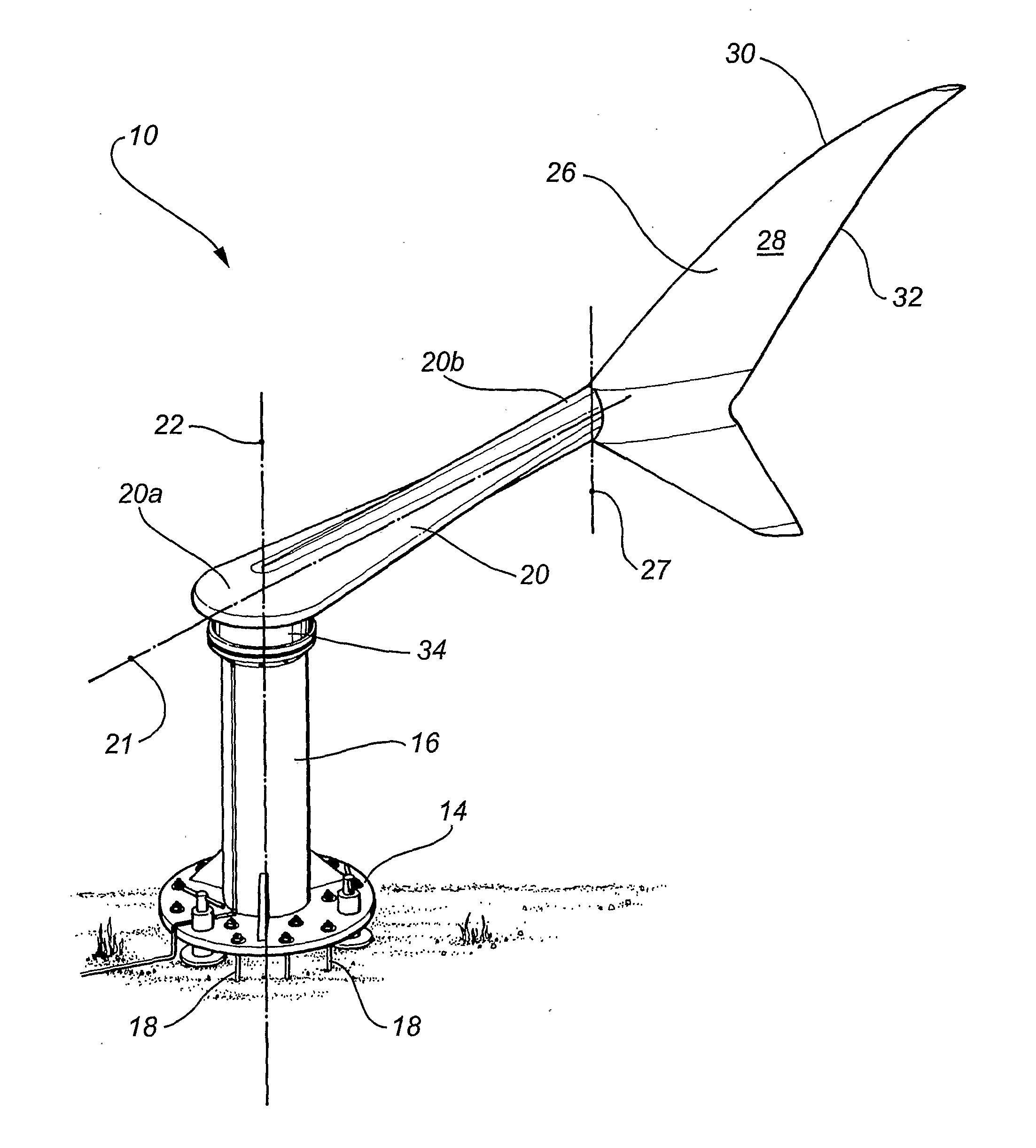 Device for Capturing Energy from a Fluid Flow