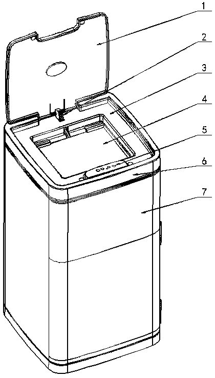 Bottom delivery type intelligent induction garbage can