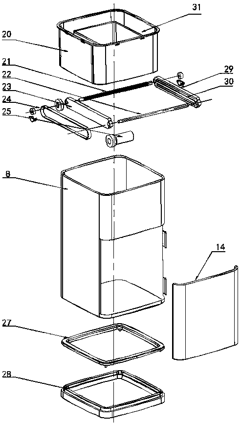 Bottom delivery type intelligent induction garbage can