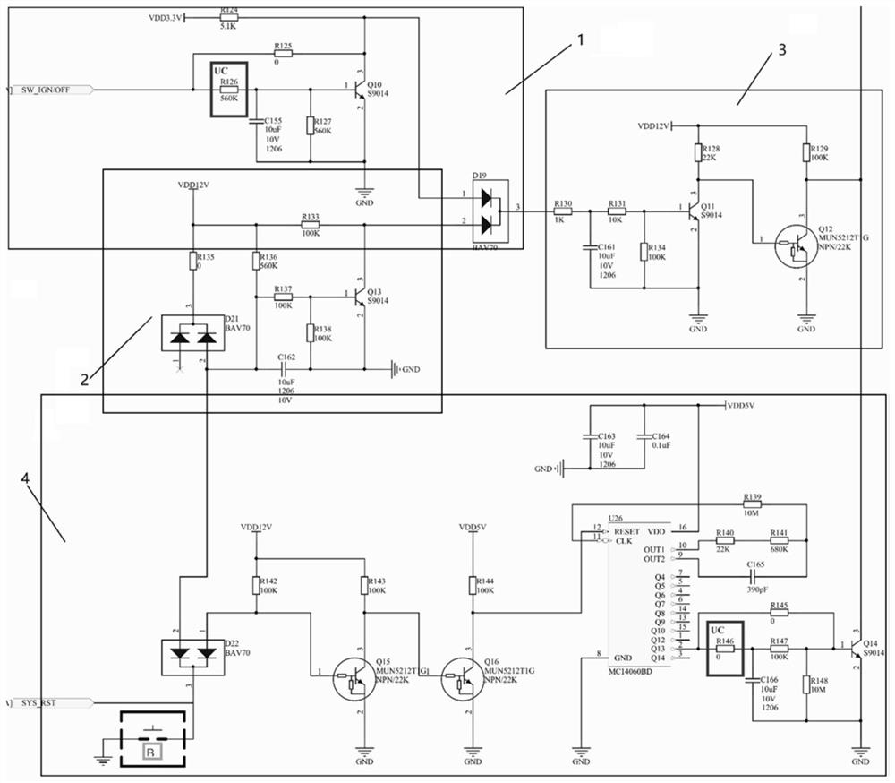 Delay and instant start-stop control circuit of power supply