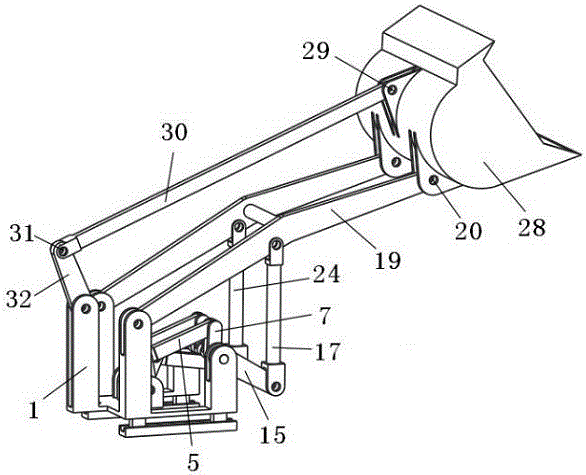 Multiunit connecting rod-driven three-range-of-motion loading robot