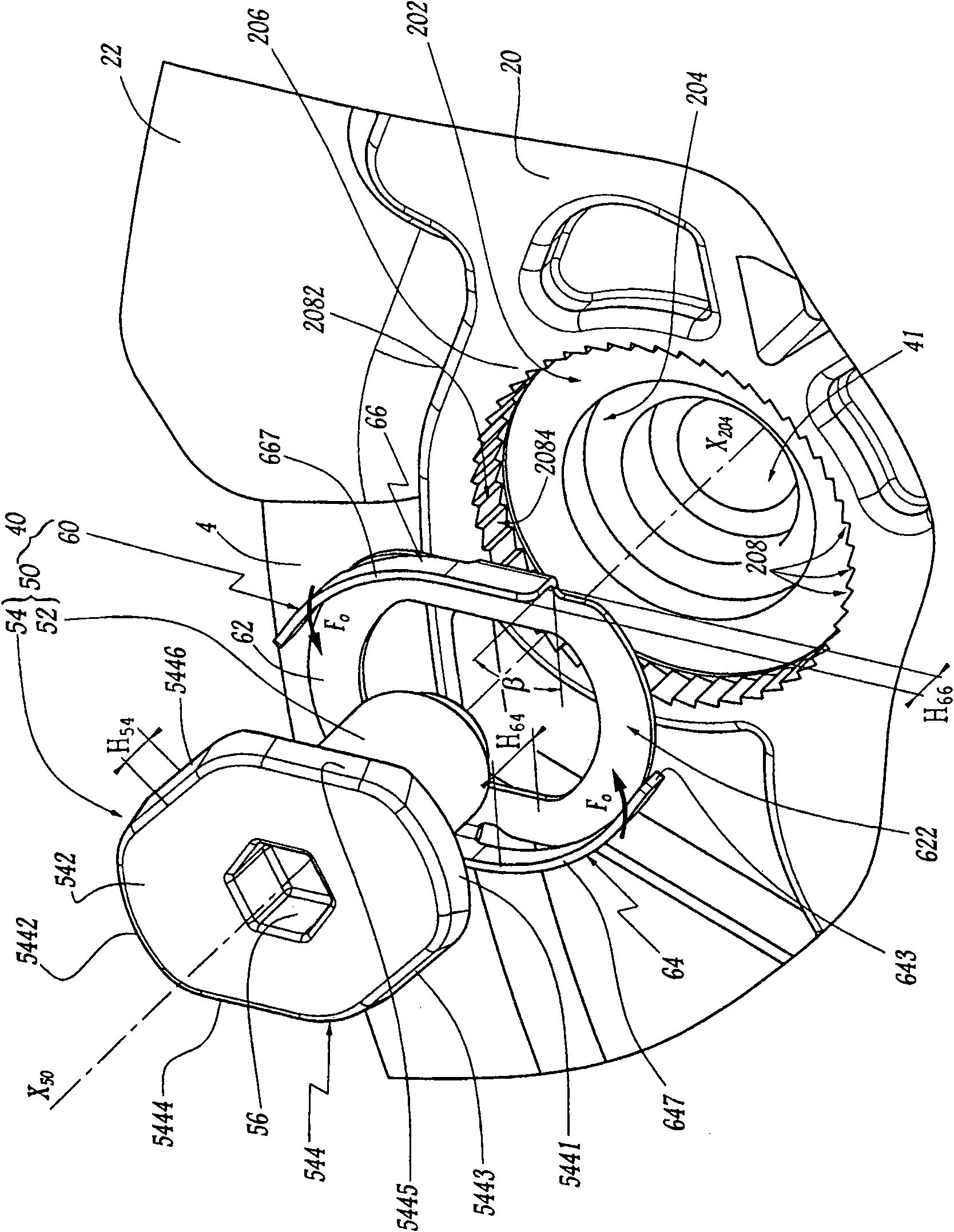 Assembly device, set of two parts assembled by such a device and warp frame of a machine for forming the shed including such a set