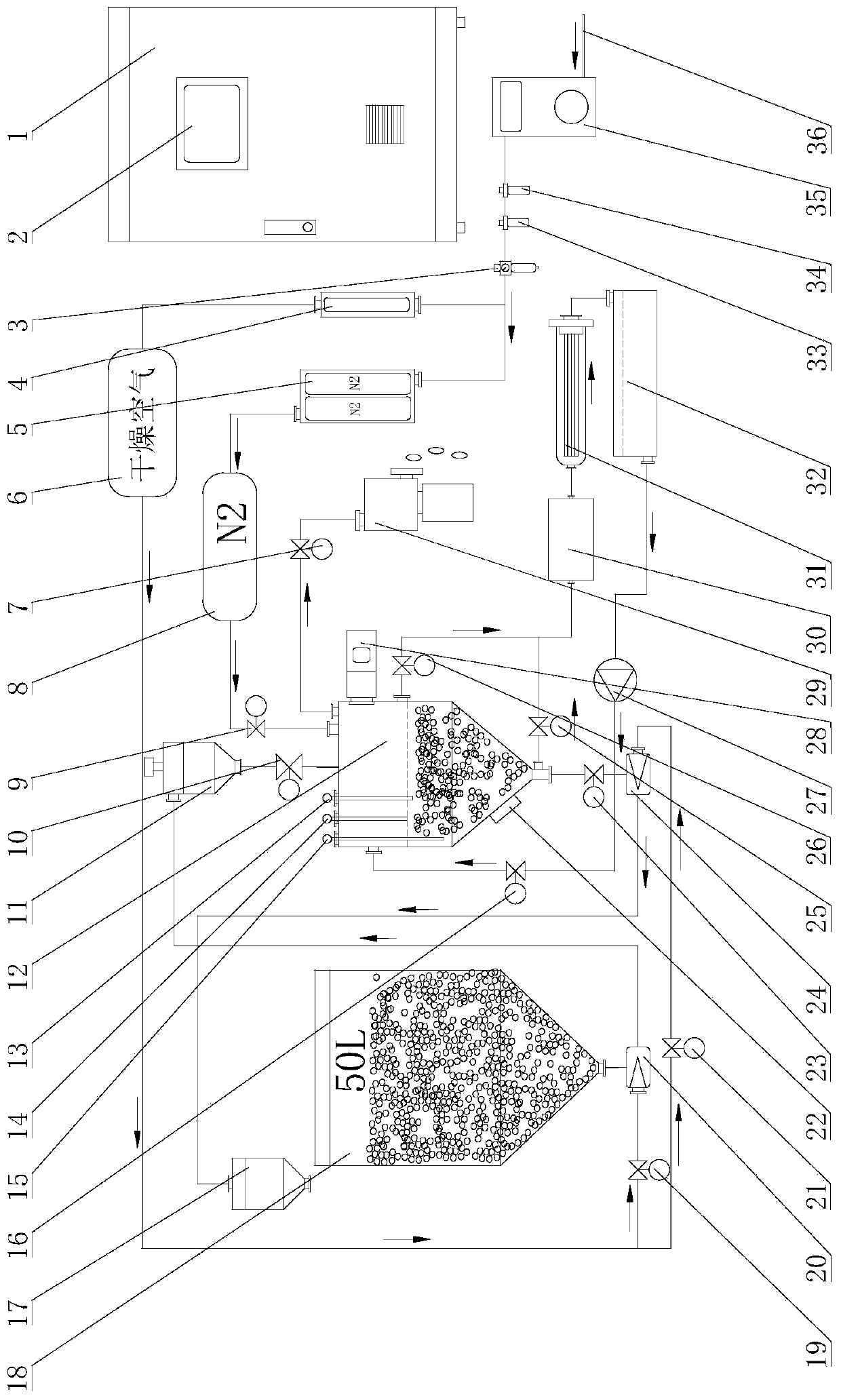 Dust-free microwave vacuum drying device for optical lens resin raw material