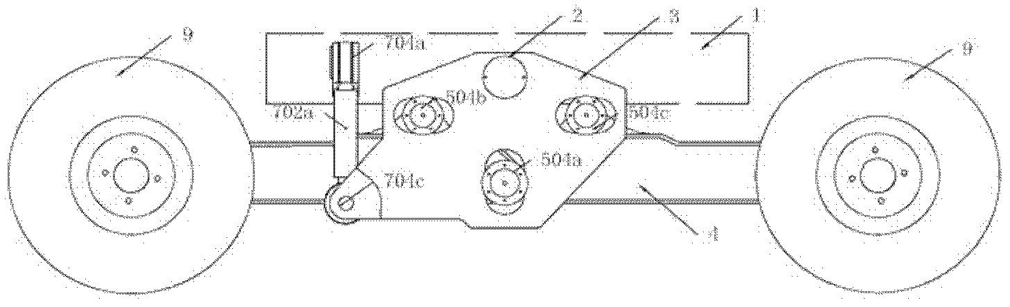 Engineering machine balancing rocker arm chassis travelling device