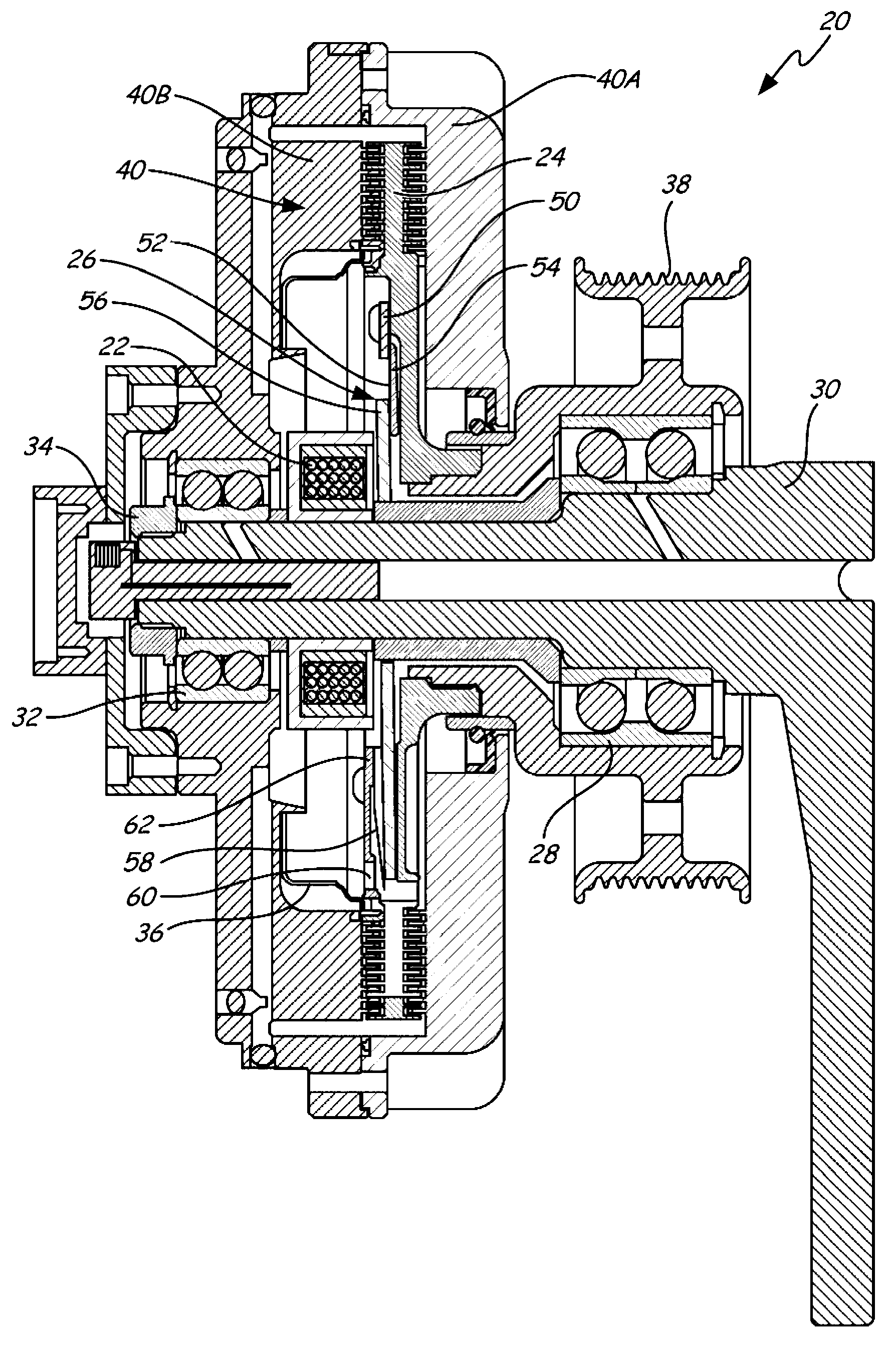 Viscous clutch valve assembly