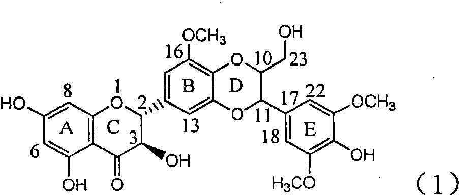 Application of B/E bi-methoxy silybin in preparing medicaments for treating viral hepatitis B