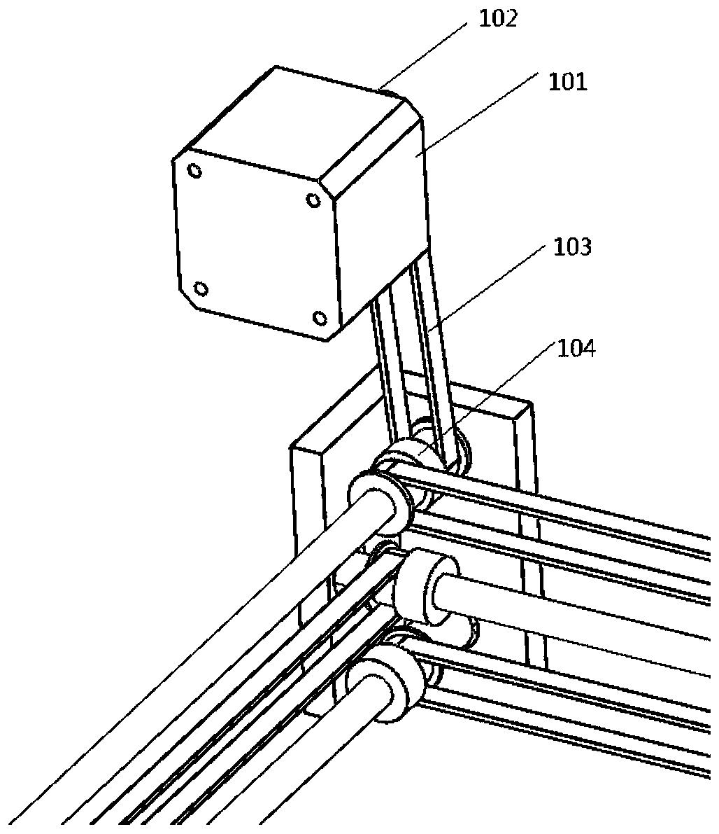 Double-printing-head 3D printer motion structure