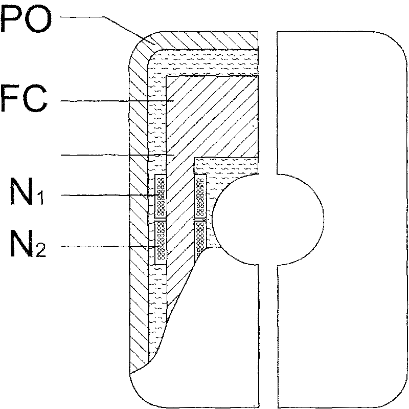 Measuring method and device of pulse width detection type magnetic modulation direct current