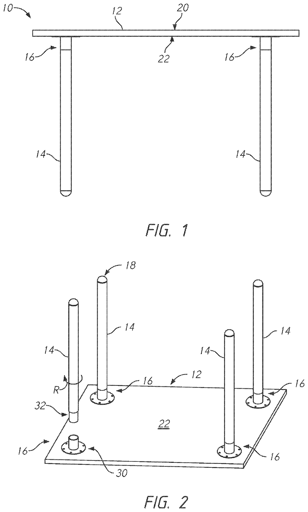 Table with removable legs