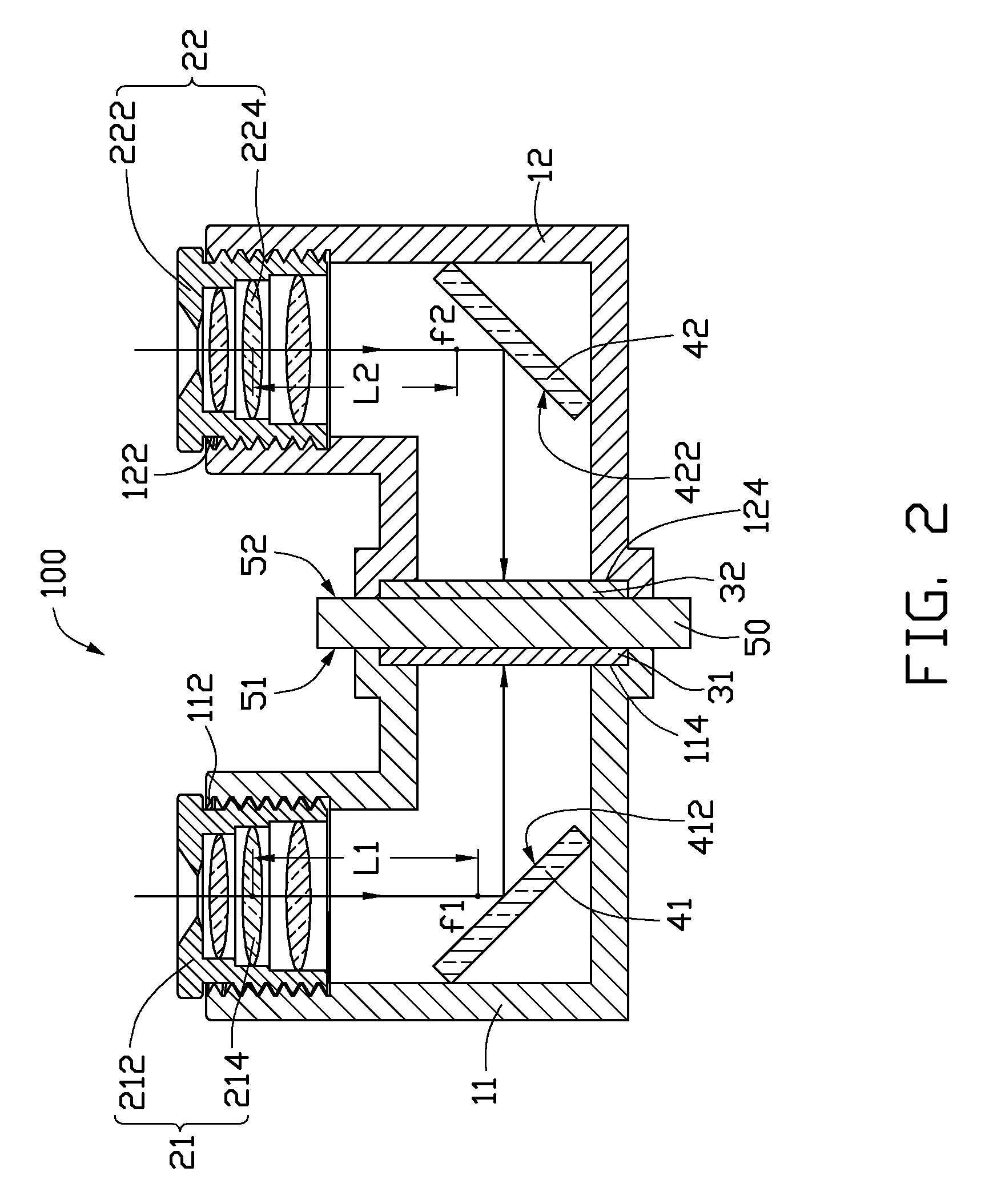 Camera module with dual lens modules and image sensors