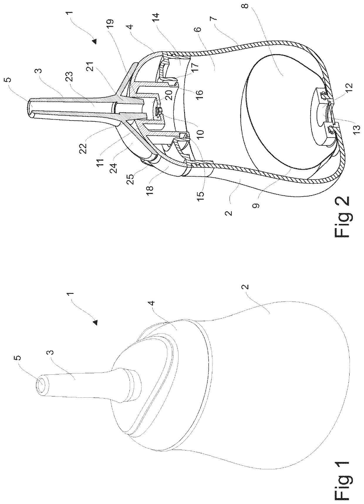 Enema device and a method of refilling said device with an enema