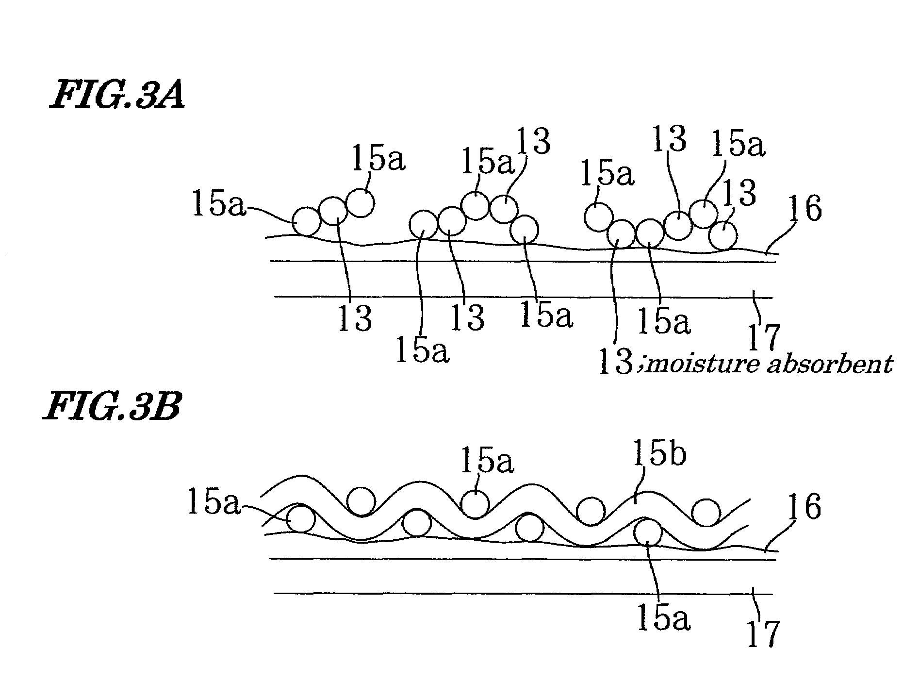 Particle holding sheet, method of manufacturing particle holding sheet and organic electroluminescent display having particle holding sheet