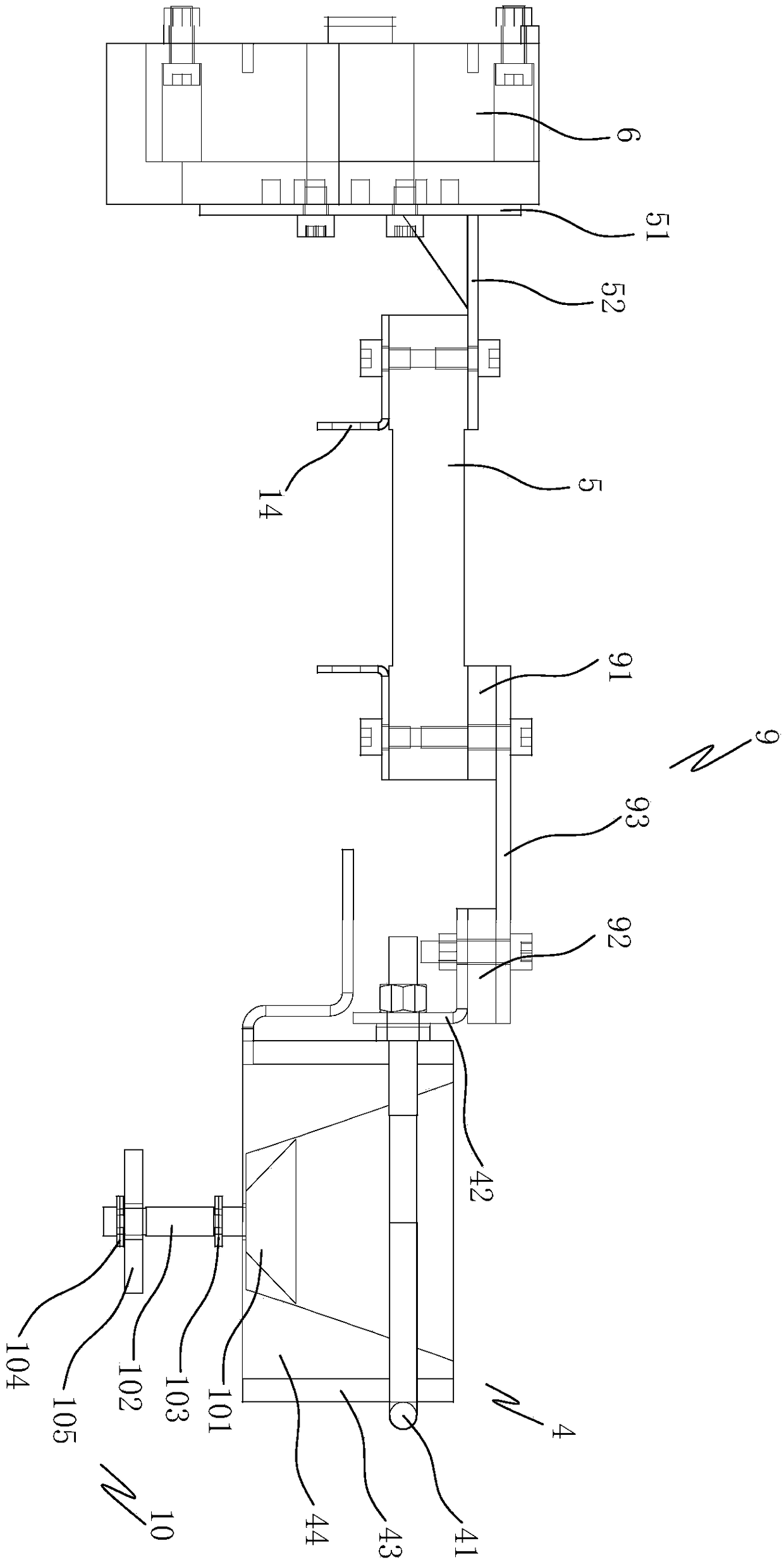 On-line detection device for water content of machine-made sand