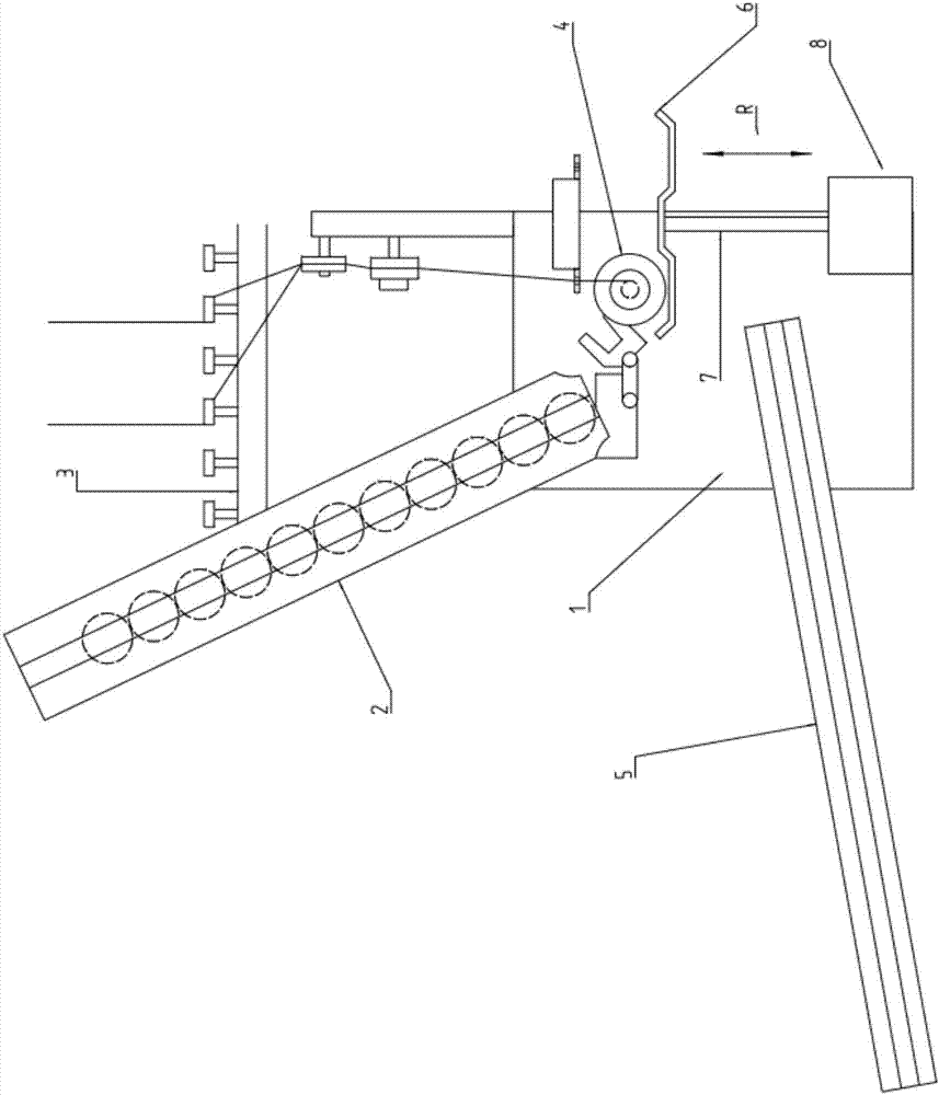 Semi-finished product removing device of doubling machine