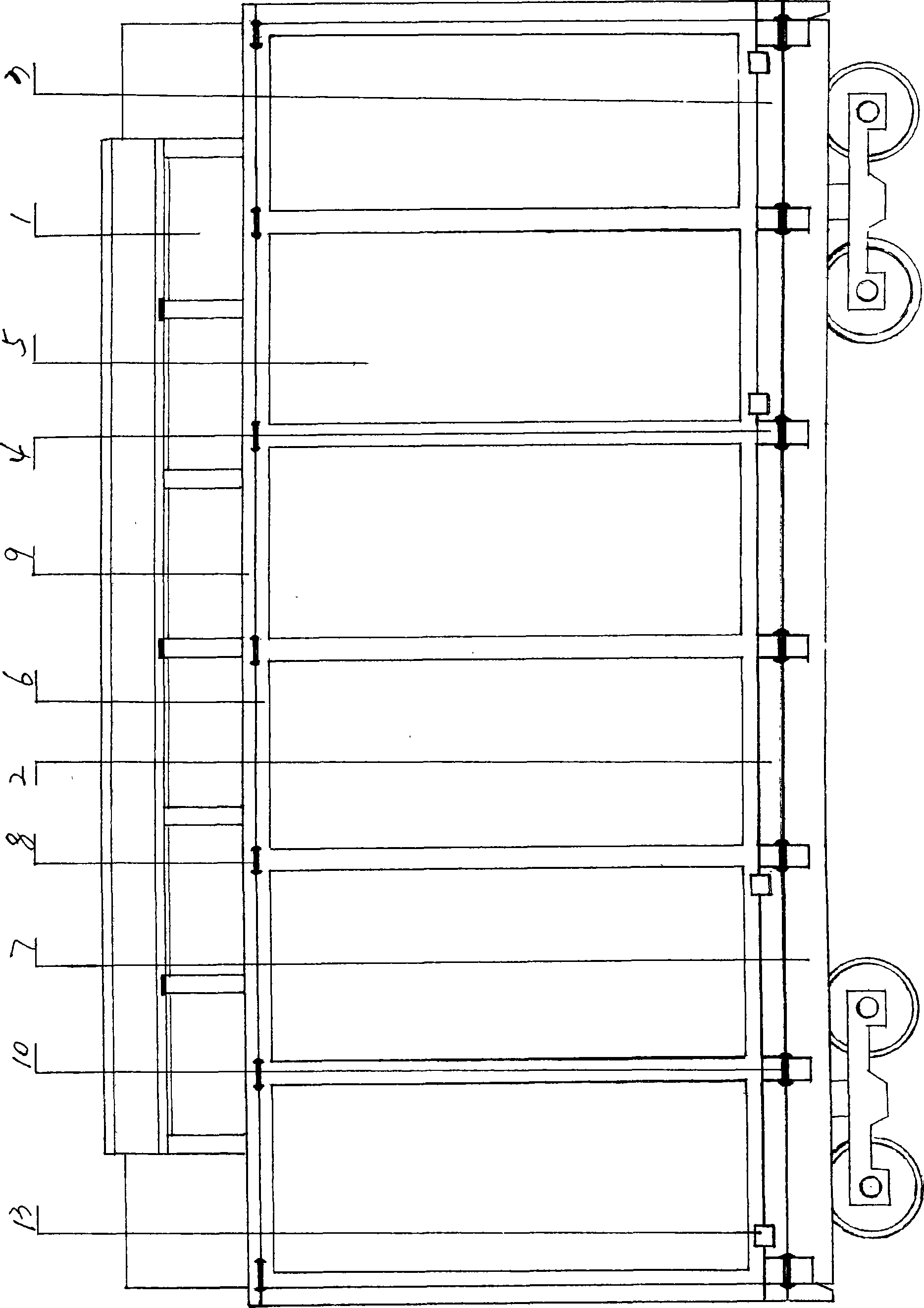 Side-tip truck carriage