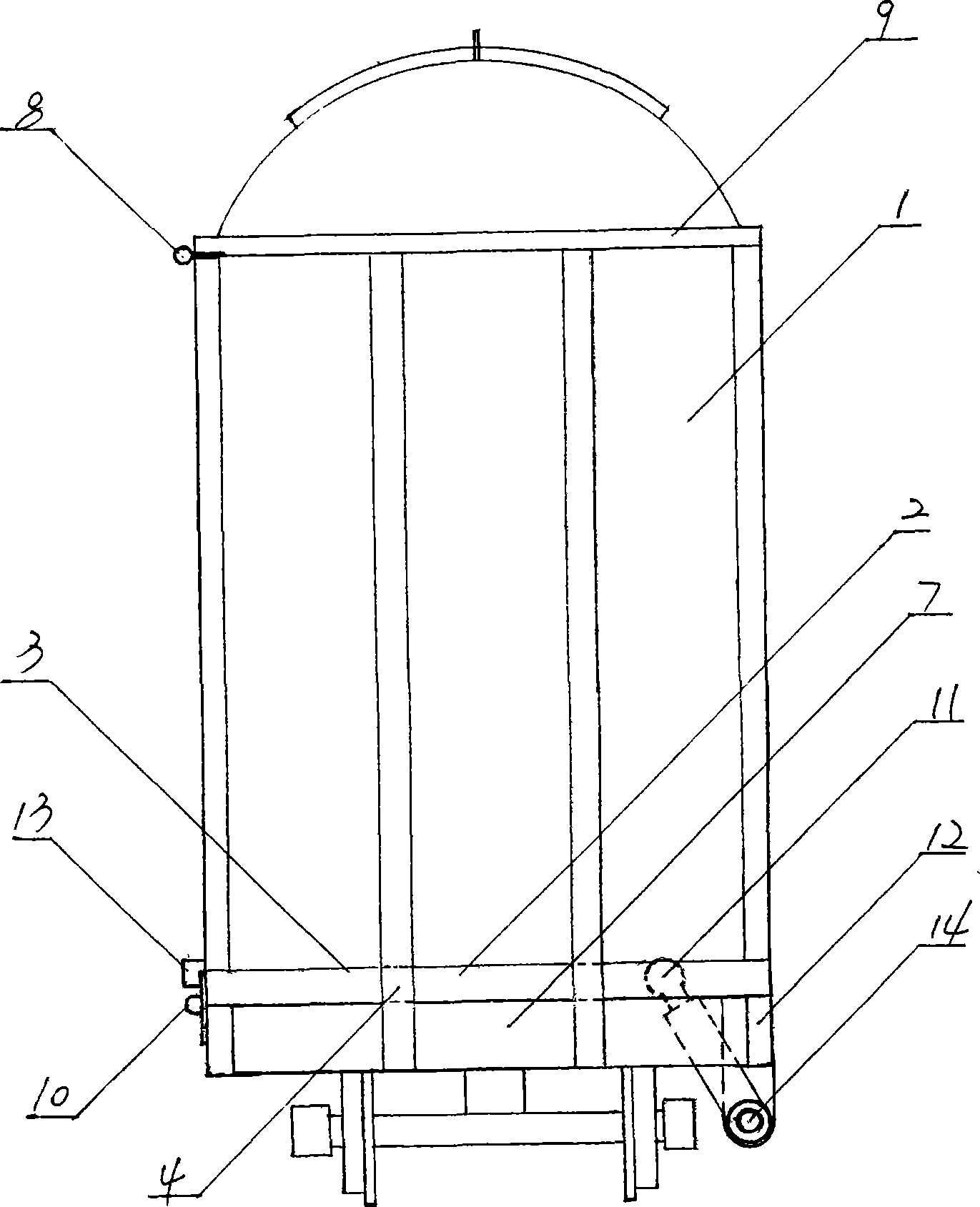 Side-tip truck carriage