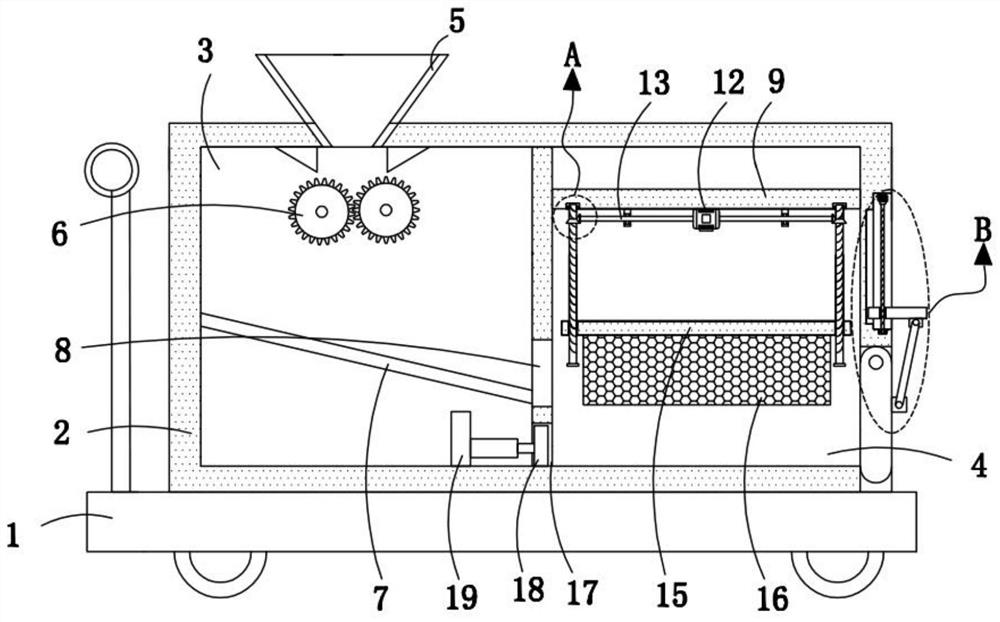 Cutting platform waste collecting device for indoor decoration