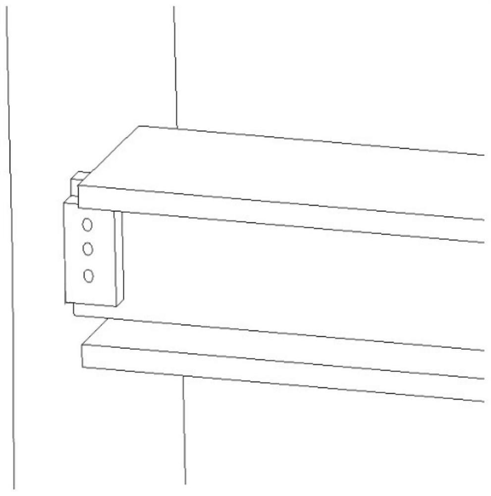 Beam end hinged connecting assembly for bearing axial force in high-rise building