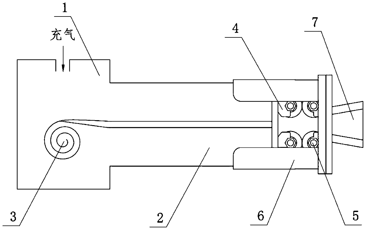 Camera carrying device at top end of self-growing soft robot