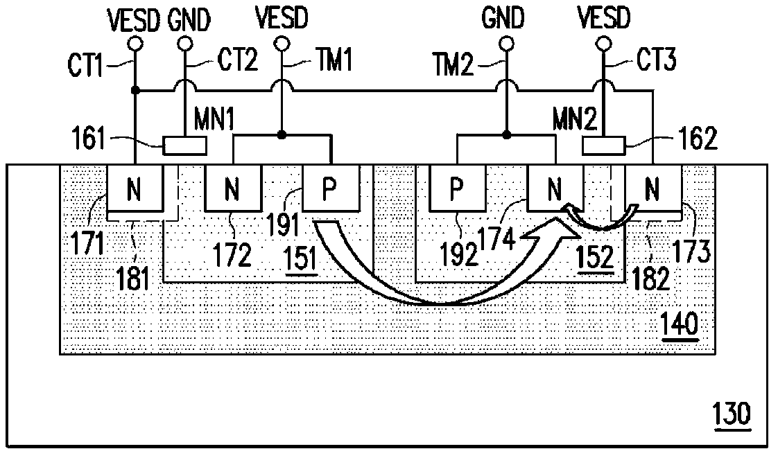 Protective element and electrostatic discharging protection device having the same