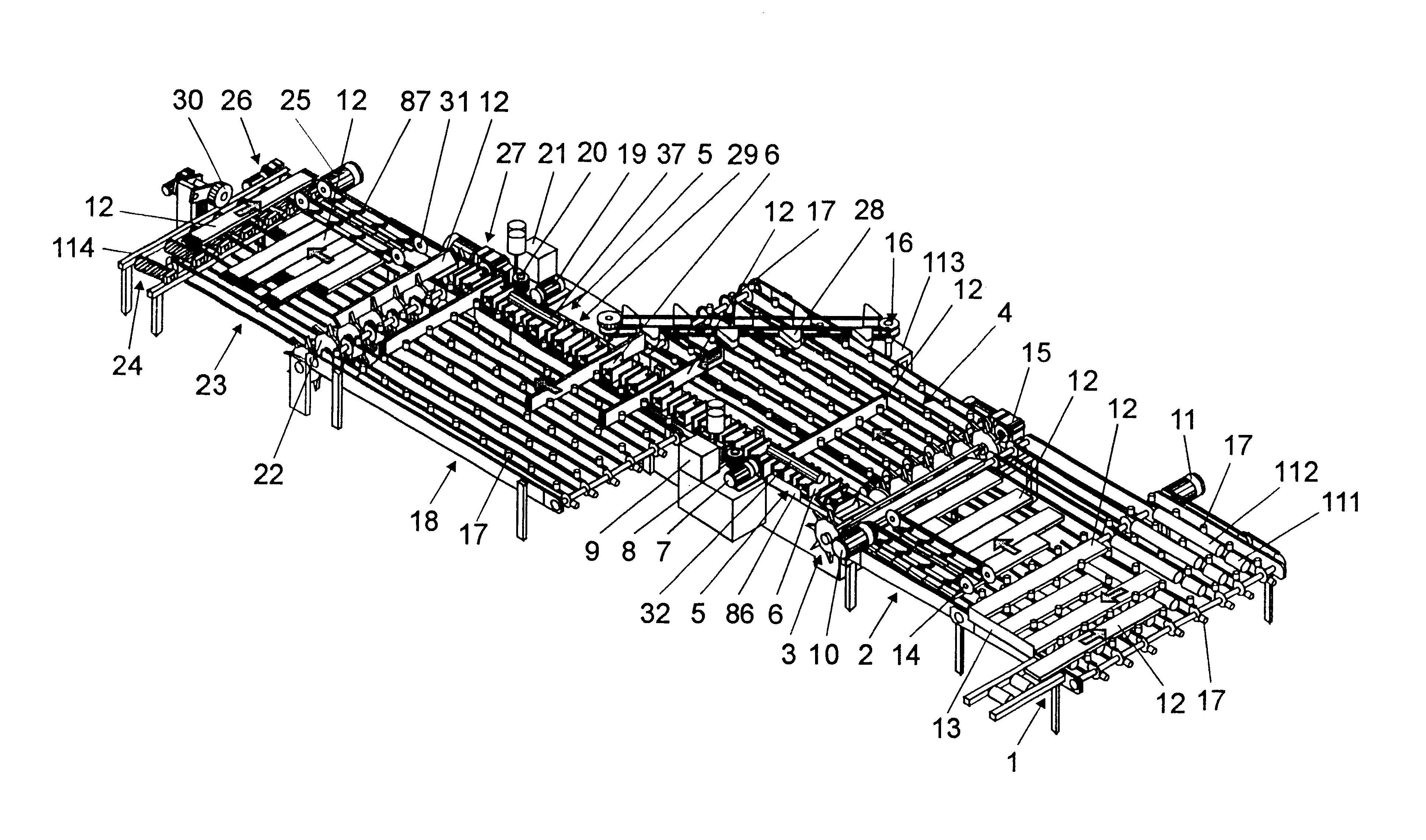 Machine for profile working of front surfaces on oblong wood workpieces