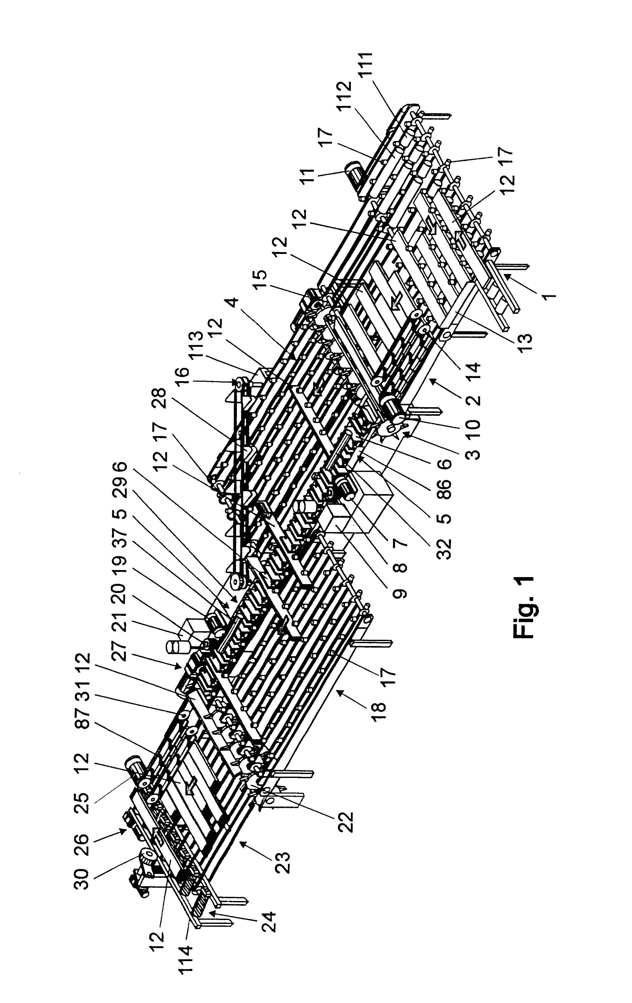 Machine for profile working of front surfaces on oblong wood workpieces