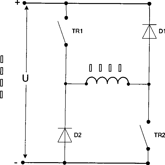 Winding current waveform controlling method for switch reluctance motor braking process