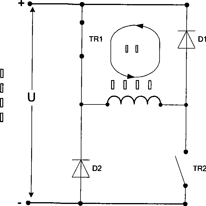 Winding current waveform controlling method for switch reluctance motor braking process