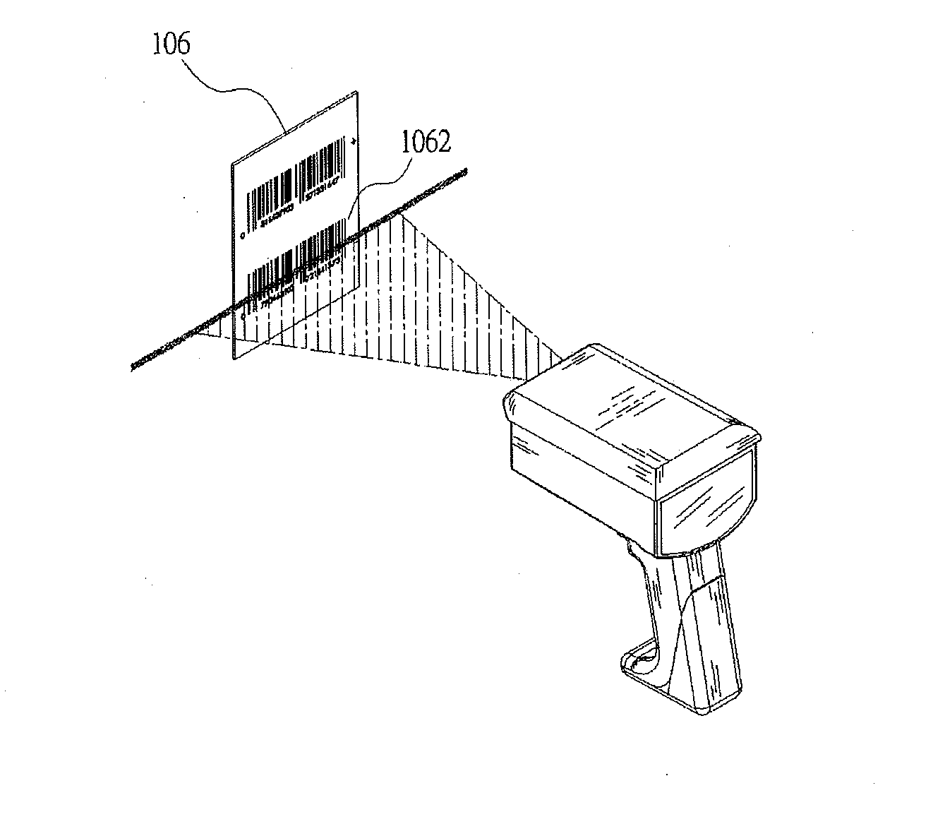 Barcode scanner having laser alignment indication