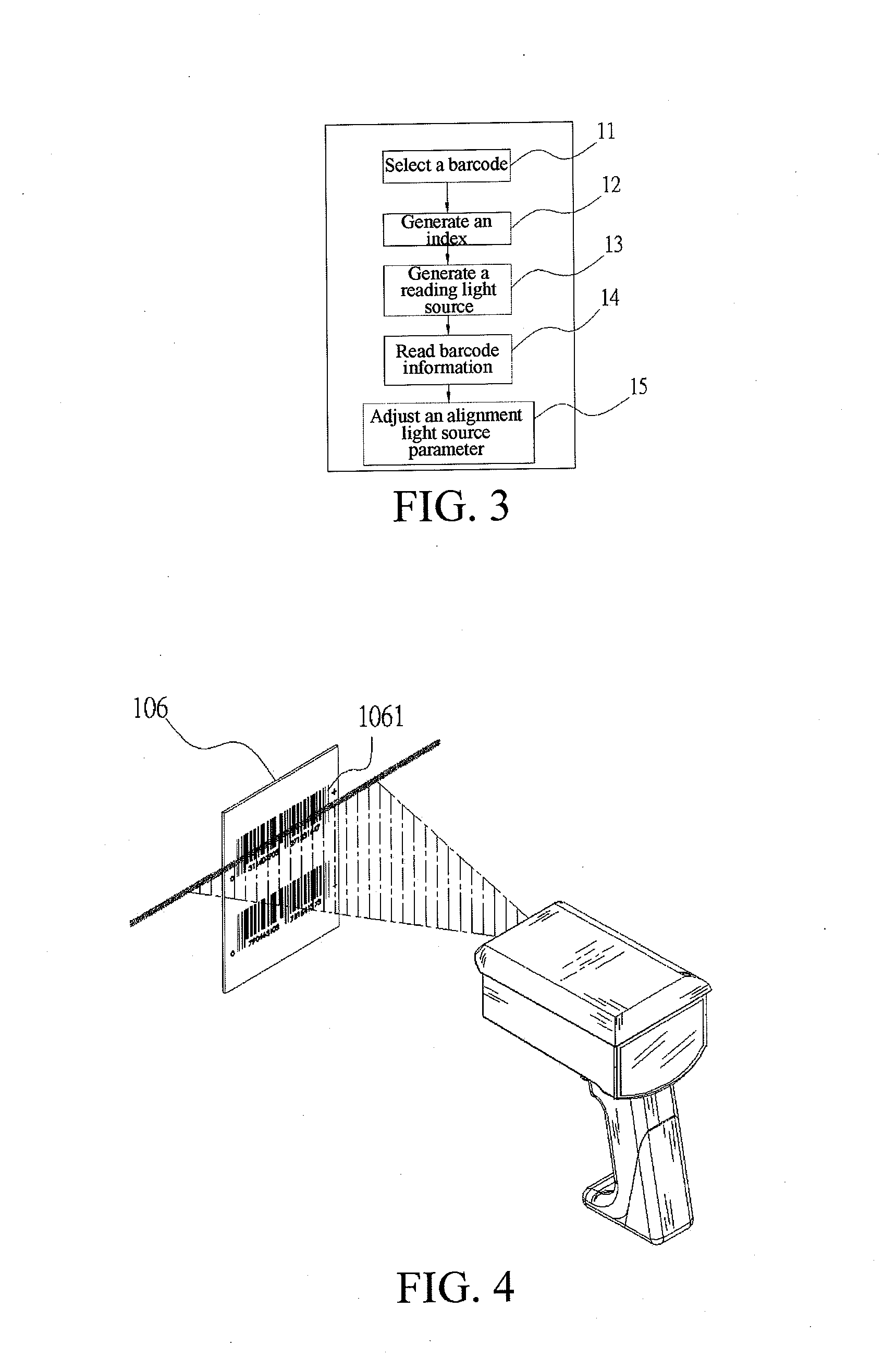 Barcode scanner having laser alignment indication