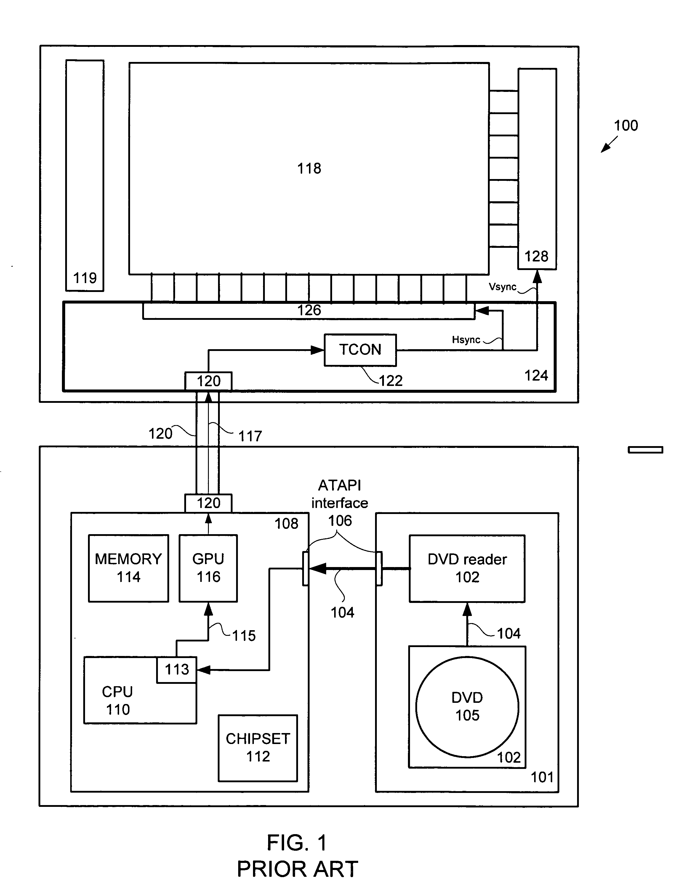 Low power DVD playback in a portable computing system