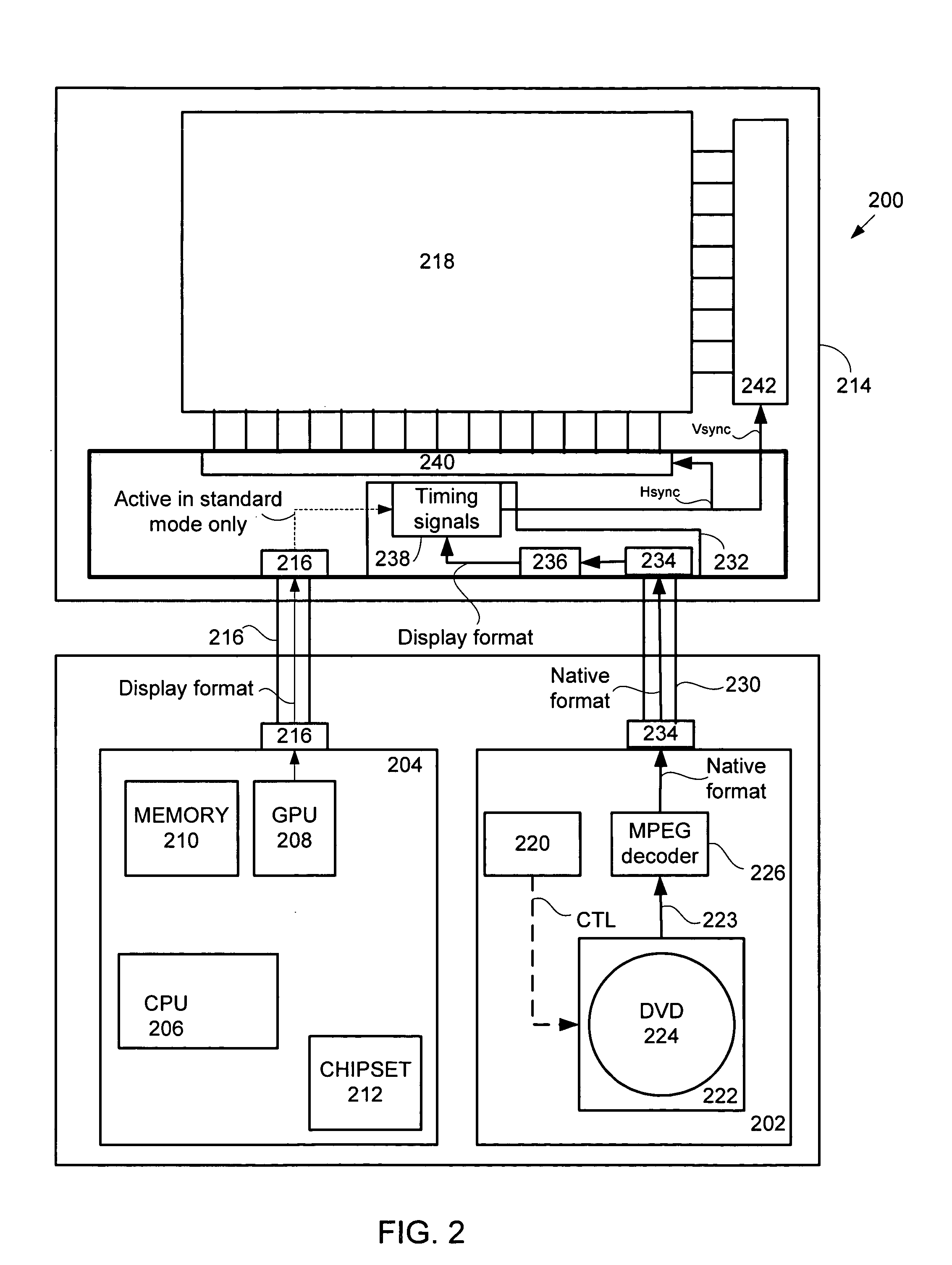 Low power DVD playback in a portable computing system