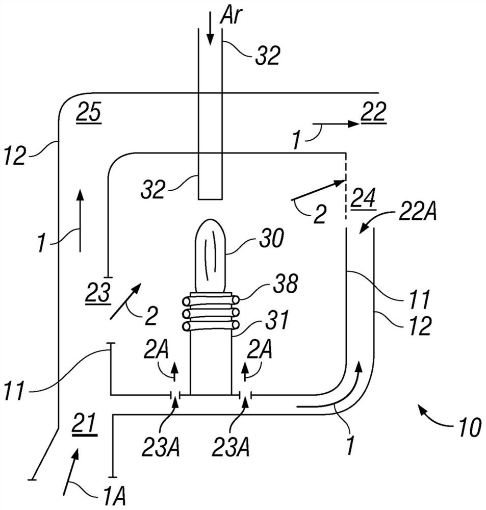 Plasma source chamber for a spectrometer