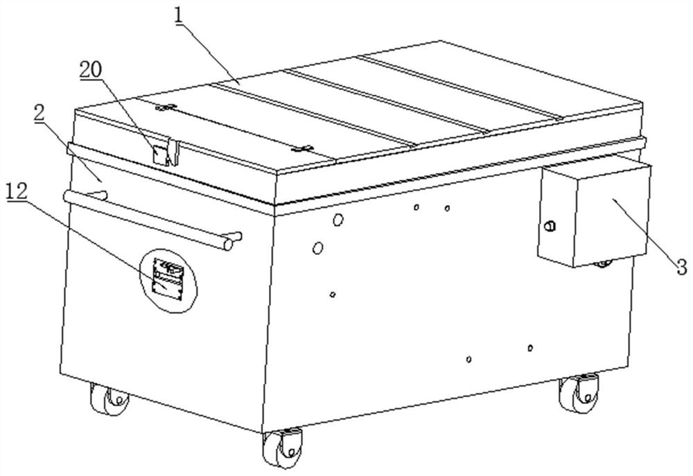 A medical waste storage box