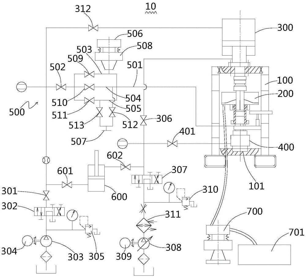 Injector type crushed rock permeability test device capable of adding sand continuously