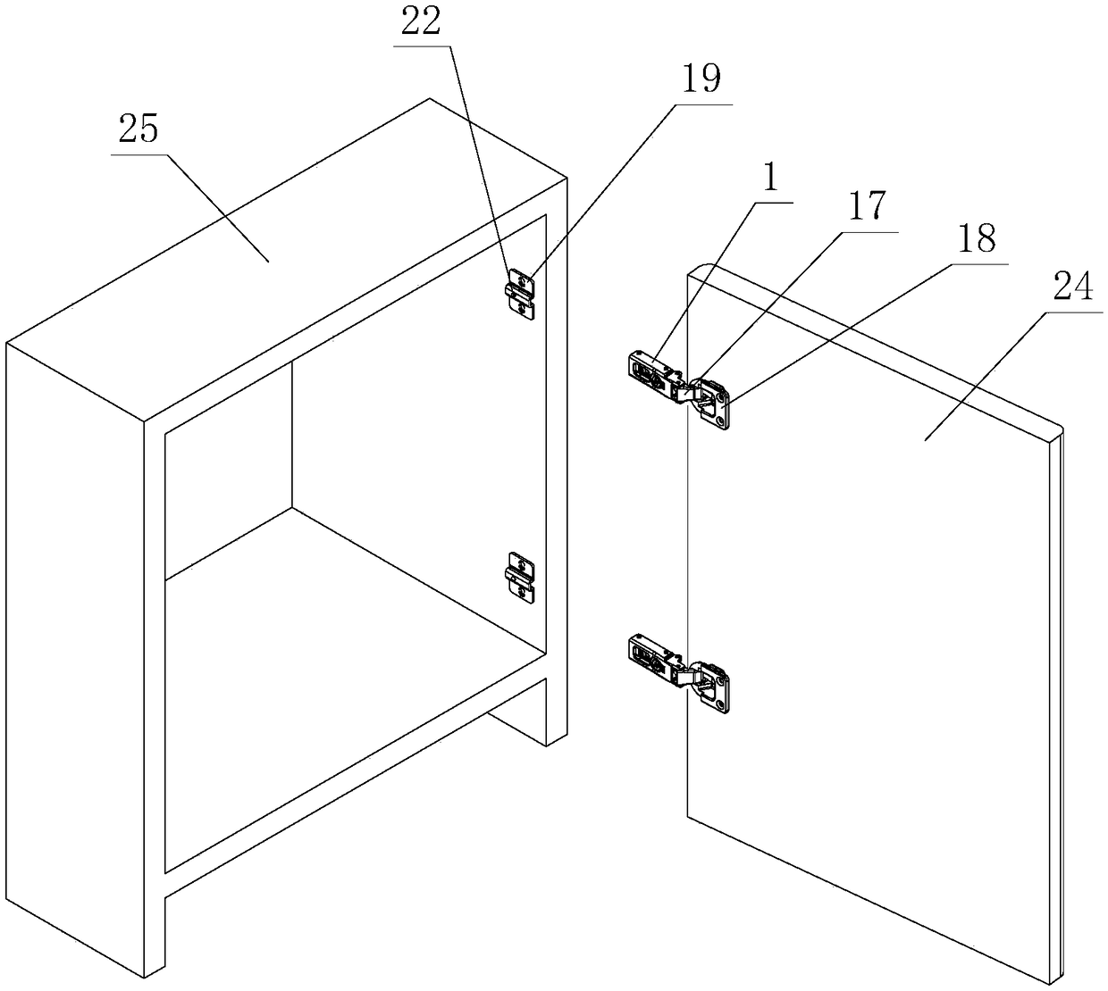 Simple and convenient adjustment structure of furniture hinge