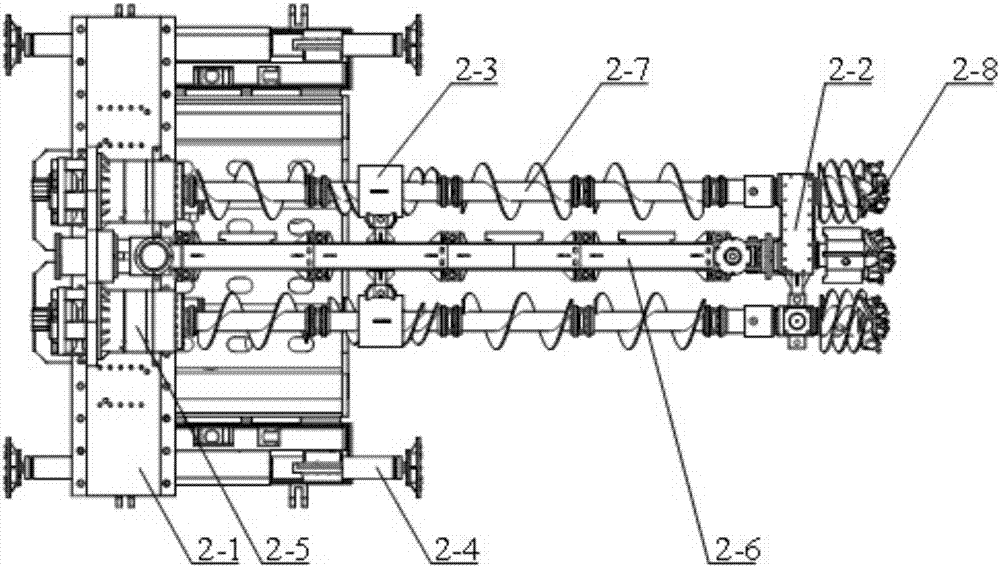 A crawler walking self-rotating two-way drilling coal mining machine and its use method