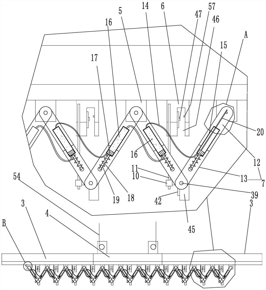 Curtain showing stand with hooks distributed at equal intervals