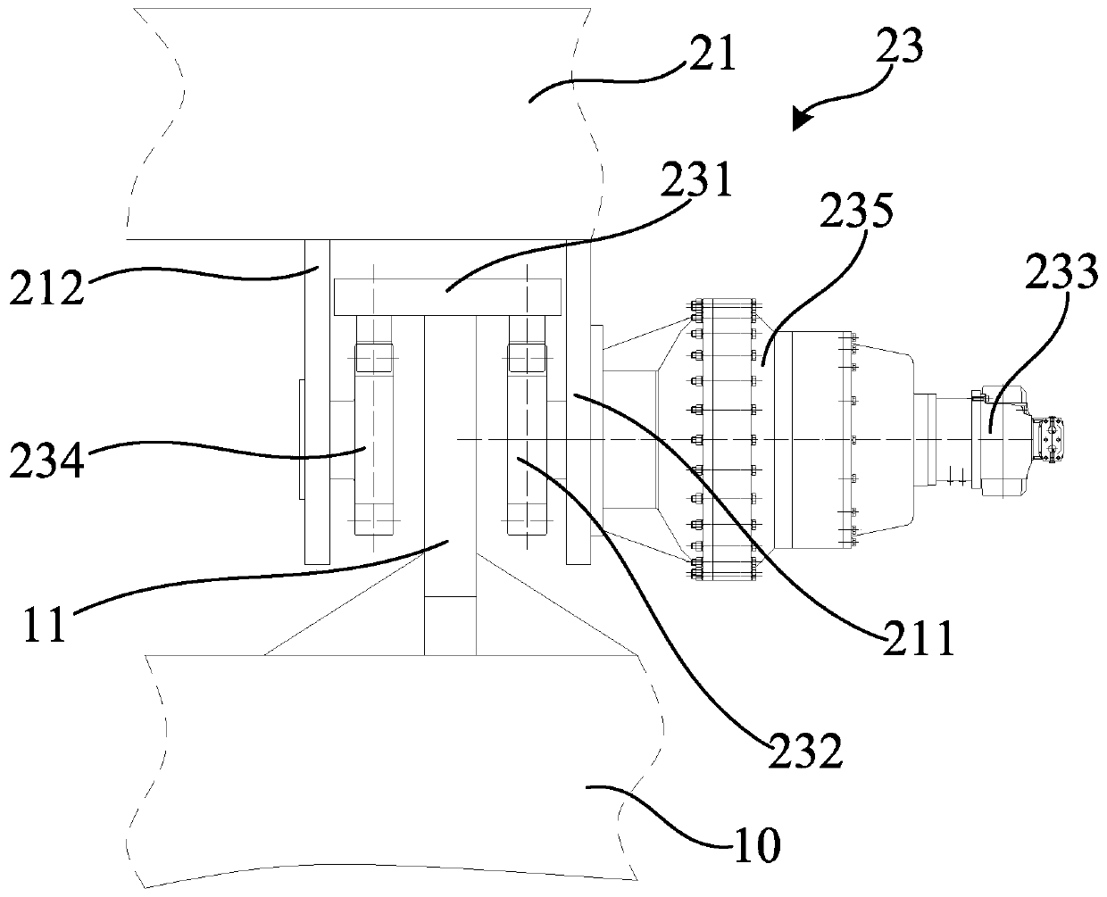 Gravity center adjusting type lifting frame